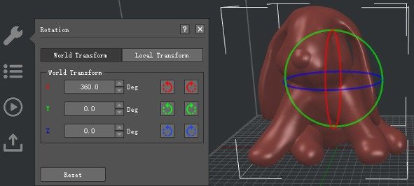 Drag the color circle with the left mouse button to rotate the model