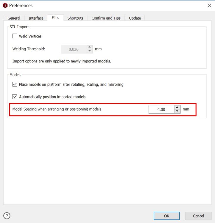 Model Spacing when arranging or positioning models