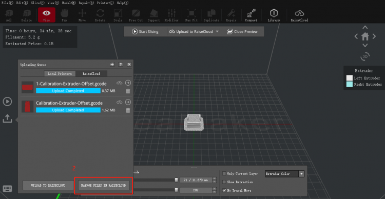 MANAGE FILES IN RAISECLOUD Button