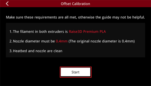 Start Offset Calibration