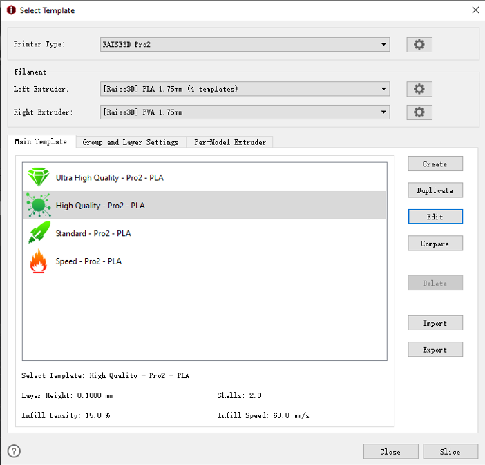 Click “Slice” to start slicing the model