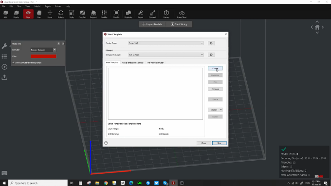 Create a filament profile