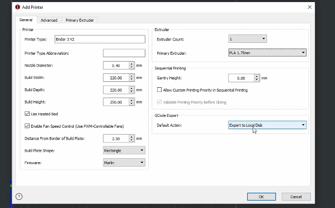 Set printer type