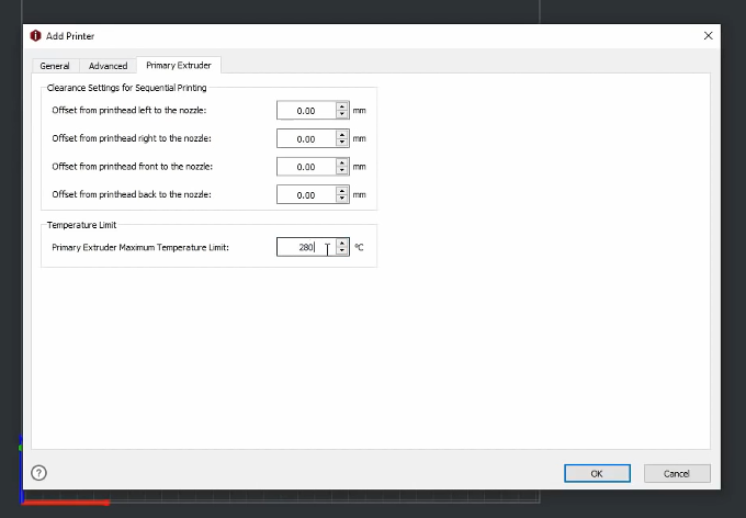 set the temperature limit for your hotend